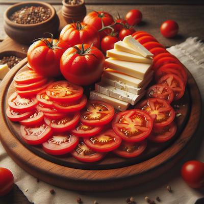 Image of Simple Sliced Tomato and Cheese Side Dish