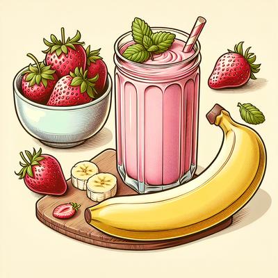 Image of Simple Strawberry Banana Smoothie