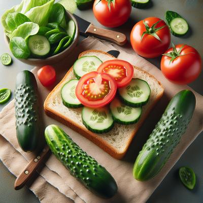 Image of Simple Tomato and Cucumber Sandwich