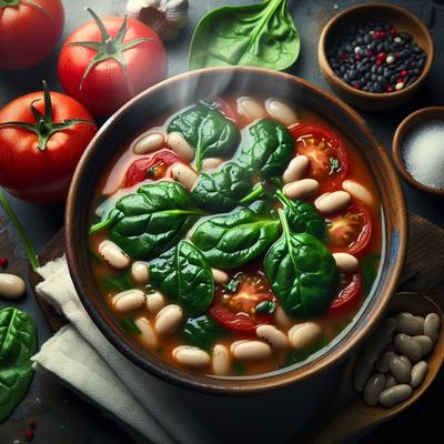 Image of Simple Tomato Spinach White Bean Soup