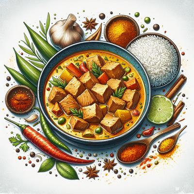 Image of Simple Tuna Curry with Rice