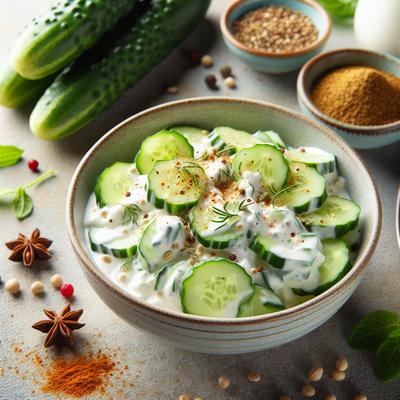 Image of Simple Zesty Yogurt Cucumber Salad