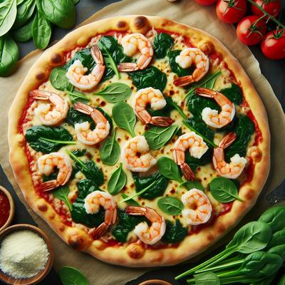 Image of Simply Delicious Shrimp and Spinach Pizza
