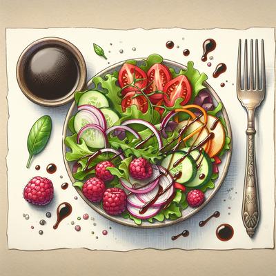 Image of Simply Elegant Salad with Balsamic Raspberry Vinaigrette