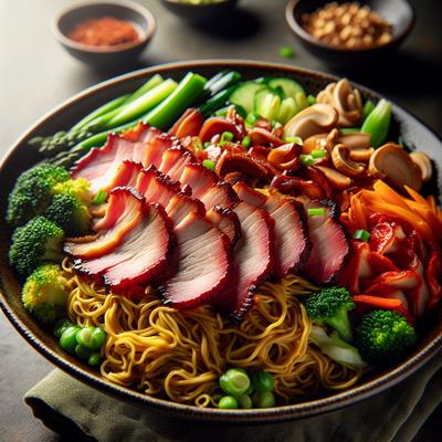 Image of Singapore Noodles with Red Roasted Pork