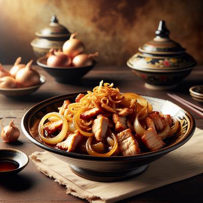 Image of Singapore Pork and Onion Stir Fry Chinese
