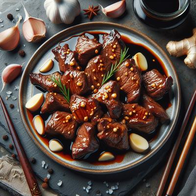 Image of Sirloin Steak Tips with Garlic Ginger and Soy Marinade