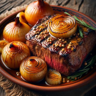 Image of Sirloin Steak with Moroccan Onions