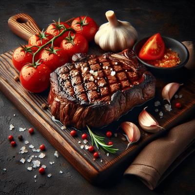 Image of Sirloin Steak with Tomatoes and Garlic for 1 Double for 2