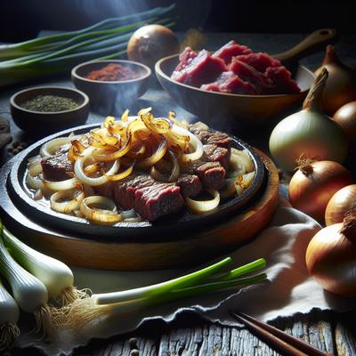 Image of Sizzling Chopped Sirloin with Sauteed Onions
