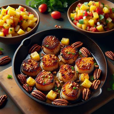 Image of Sizzling Pecan Scallops with Pineapple Salsa