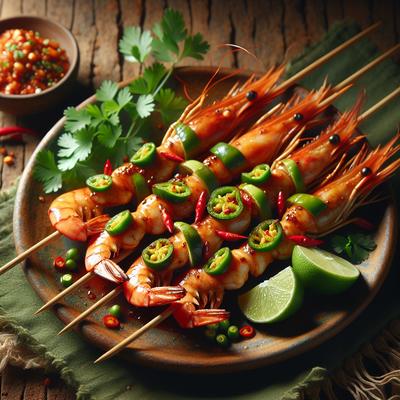 Image of Skewered Chilli Lime Prawns