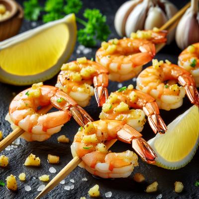 Image of Skewered Garlic Shrimp