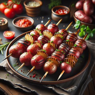 Image of Skewered Grilled Red Potatoes