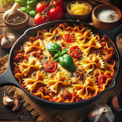Image of Skillet Bow Tie Lasagna