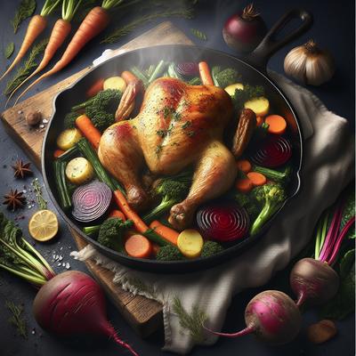 Image of Skillet Chicken and Winter Vegetables