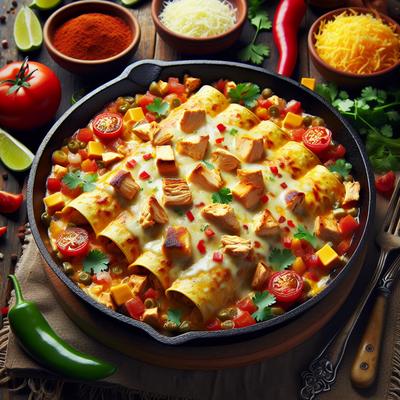 Image of Skillet Chicken Cheese Enchiladas