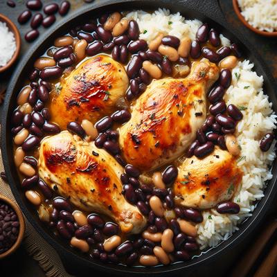 Image of Skillet Chicken with Black Beans and Rice