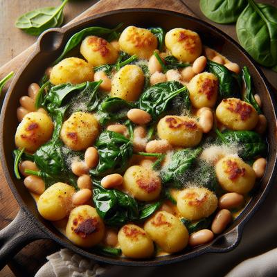 Image of Skillet Gnocchi with Spinach White Beans