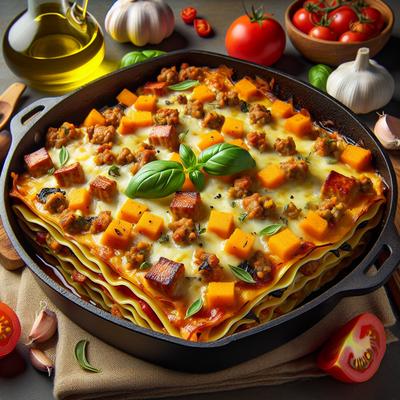Image of Skillet Lasagna with Italian Sausage and Butternut Squash