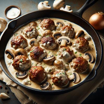Image of Skillet Meatball Mushroom Stroganoff