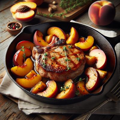 Image of Skillet Pork Chop Saute with Peaches