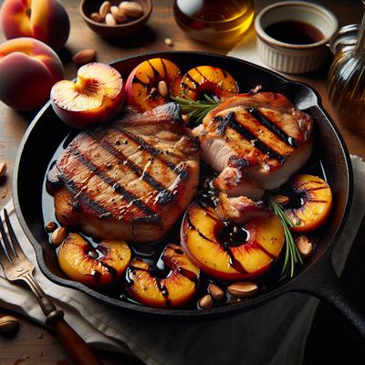 Image of Skillet Pork with Sweet Balsamic Peaches