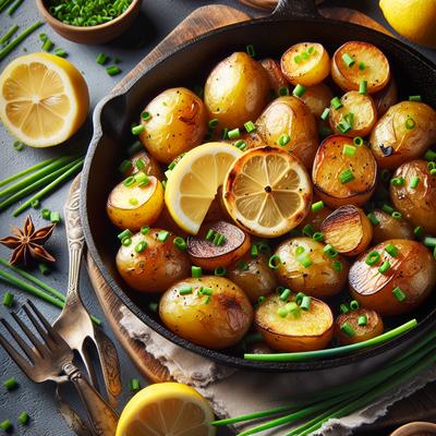 Image of Skillet Roasted Potatoes with Lemon and Chives