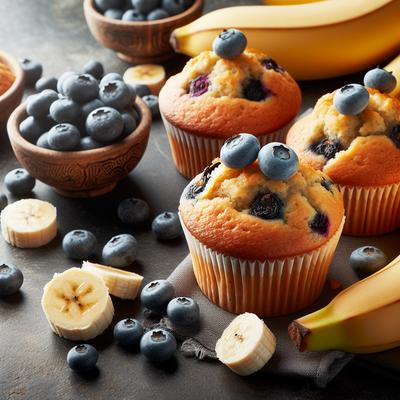 Image of Skinny Banana Blueberry Muffins