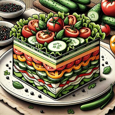 Image of Skinny Bride's Guide to Layered Vegetable Salad