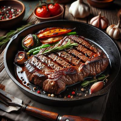 Image of Skirt Steak Ala Stove Top Grill Pan