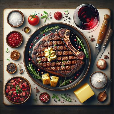 Image of Skirt Steaks with Red Wine Butter Sauce Art Smith