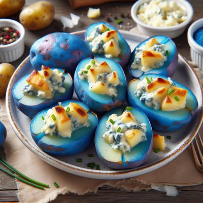 Image of Sky Blue Potatoes Aka Blue Cheese Twice Baked Potato Appetizers