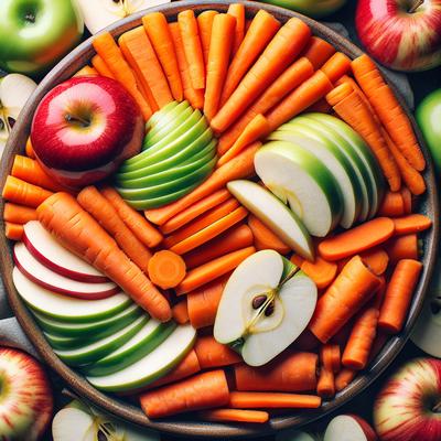 Image of Sliced Carrots and Apples