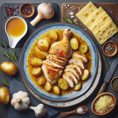 Image of Sliced Chicken W Roquefort Sauce W Sauted Potatoes