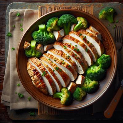 Image of Sliced Chicken with Broccoli