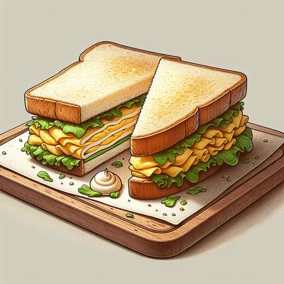 Image of Sliced Egg Sandwich