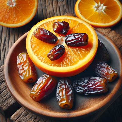 Image of Sliced Oranges with Dates