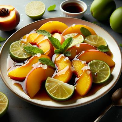 Image of Sliced Peaches in Lime Rum Sauce Diabetic