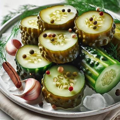 Image of Sliced Spiced and Iced Refrigerator Sweet Dill Pickles