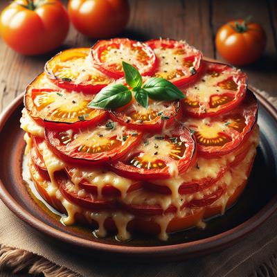 Image of Sliced Tomatoes Baked with Parmesan Cheese
