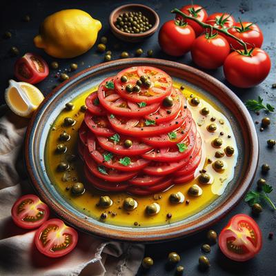 Image of Sliced Tomatoes with Lemon Caper Sauce