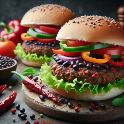 Image of Slightly Spicy Black Bean Burgers