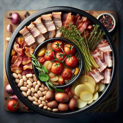 Image of Slow Comfortable Piquant Pork and Bacon Cassoulet Crock Pot