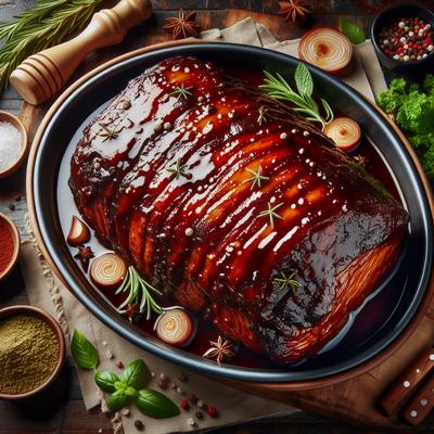 Image of Slow Cooked Bbq Meat Oven or Slow Cooker