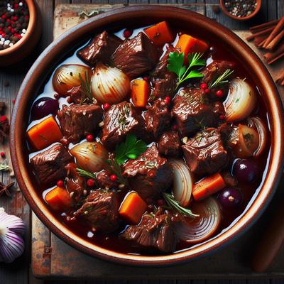 Image of Slow Cooked Beef and Red Wine Ragout