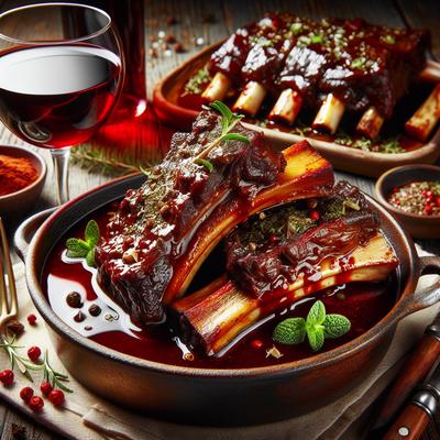 Image of Slow Cooked Beef Short Ribs with Red Wine Sauce