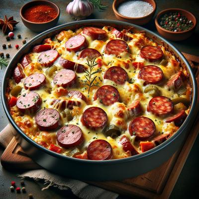 Image of Slow Cooked Kielbasa and Cheese Casserole