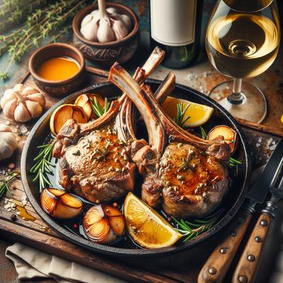 Image of Slow Cooked Lamb Chops with White Wine