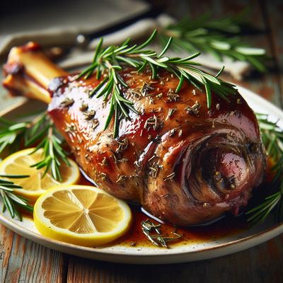 Image of Slow Cooked Leg of Lamb with Rosemary and Lemon